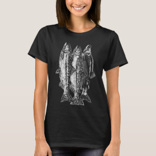 Salmon sketch art white chalk T-Shirt