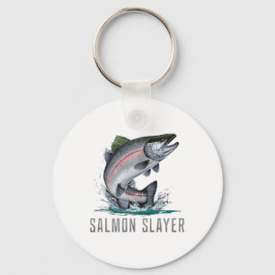 Salmon Slayer Fishing Key Ring