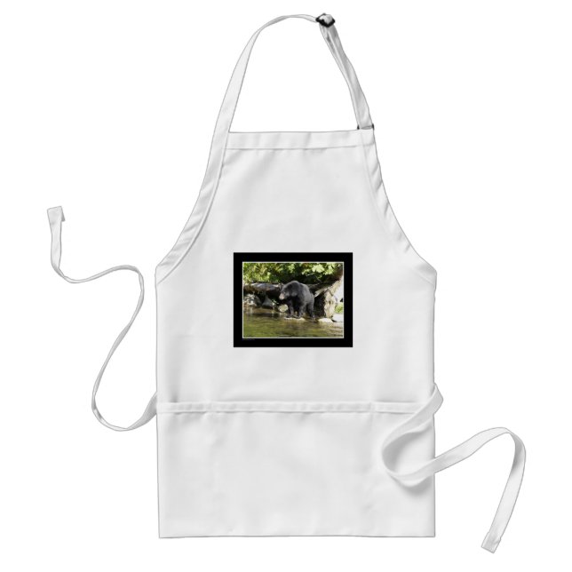 "Salmon Spotting" Black Bear Gifts Standard Apron (Front)