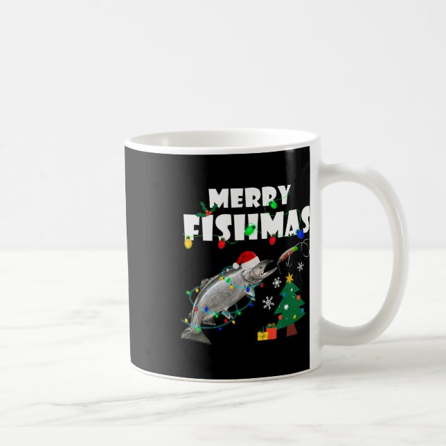 Salmon Steelhead Merry Fishmas Christmas King Trou Coffee Mug (Right)