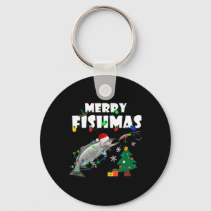 Salmon Steelhead Merry Fishmas Christmas King Trou Key Ring