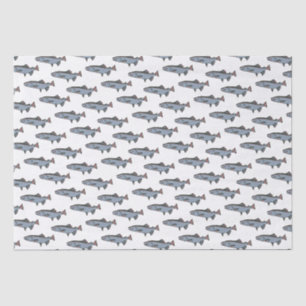 Salmon Swimming Pattern PNW Fishing Fish Gift Wrap Tissue Paper