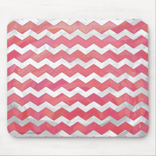 Salmon Swirl Chevron Pattern Mouse Mat