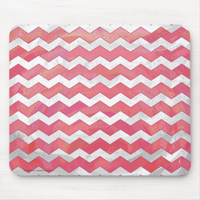 Salmon Swirl Chevron Pattern Mouse Mat (Front)