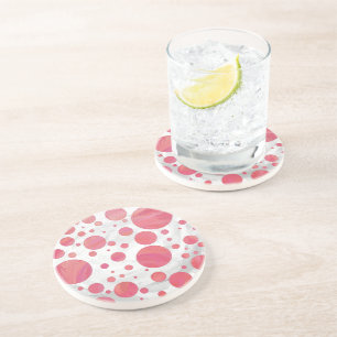 Salmon Swirl Dot Pattern Coaster