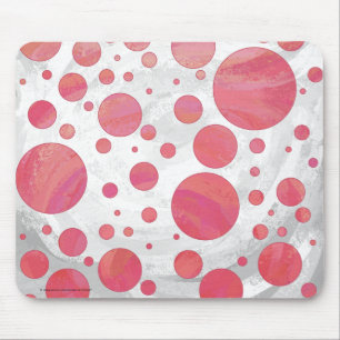 Salmon Swirl Dot Pattern Mouse Mat