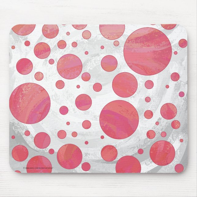 Salmon Swirl Dot Pattern Mouse Mat (Front)