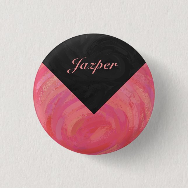 Salmon Swirl Monogram 3 Cm Round Badge (Front)