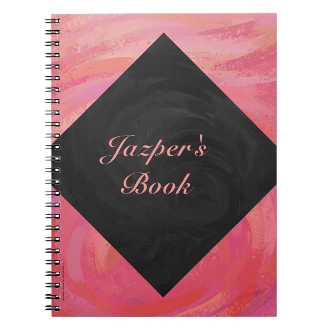 Salmon Swirl Monogram Notebook (Front)