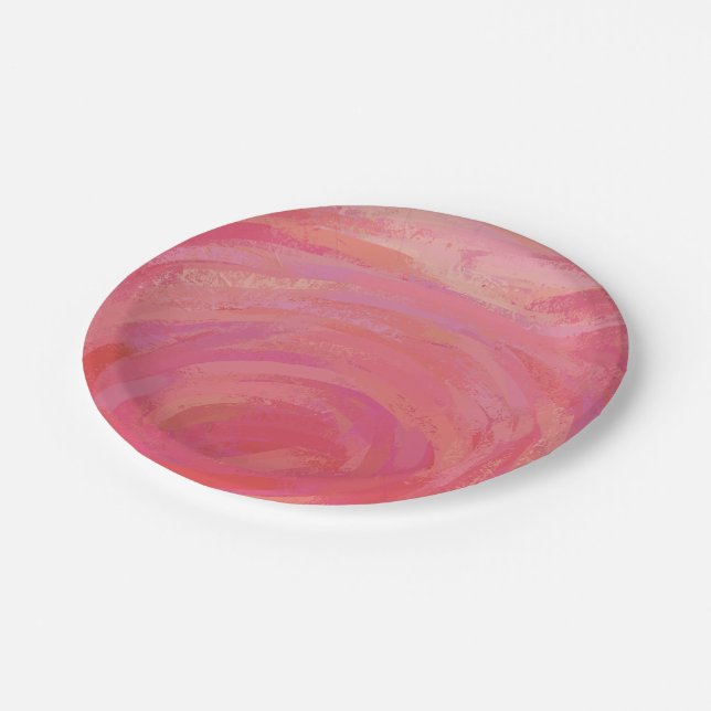 Salmon Swirl Paper Plate (Angled)