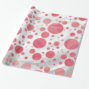 Salmon Swirl Polka Dots Wrapping Paper