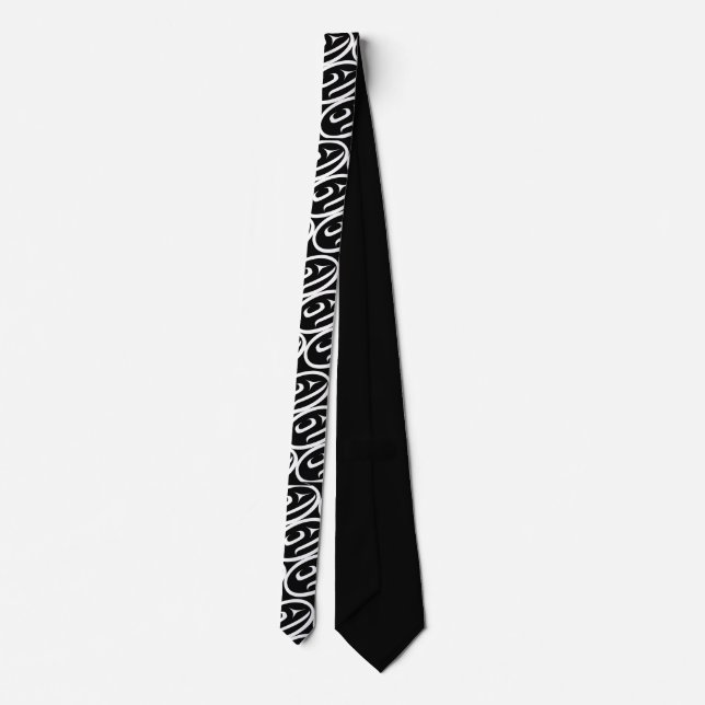Salmon Trout Head Black & White Tie (Back)