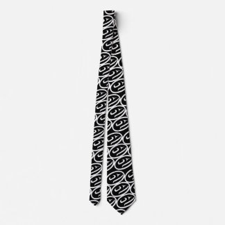 Salmon Trout Head Black & White Tie