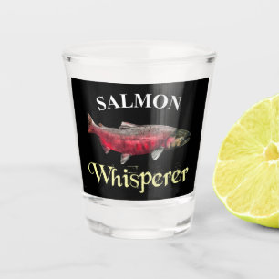 Salmon Whisperer Dark Shot Glass