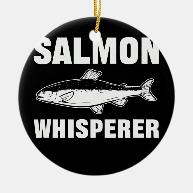 Salmon Whisperer Salmon Fish Fishing  Ceramic Tree Decoration (Front)