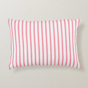 Salmon White Stripes Mint Green Name Decorative Cushion