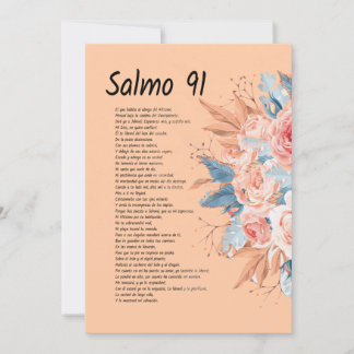 Salmos 91, Bible verse with beautiful floral Save The Date