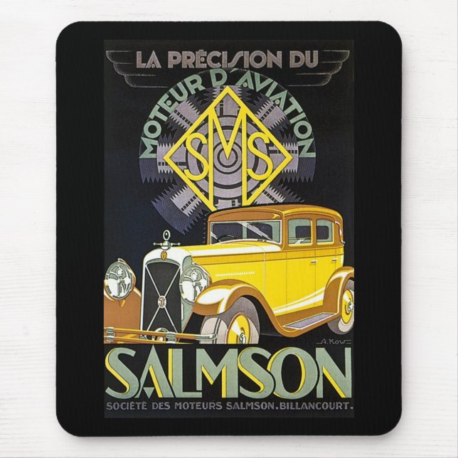 Salmson Autombiles - Moteur D' Aviation Mouse Mat (Front)