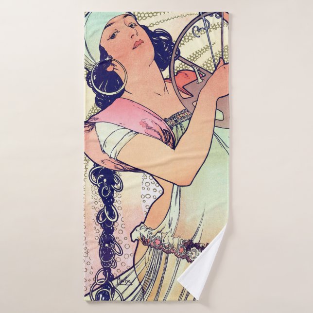 Salome, Alphonse Mucha Bath Towel (Bath Towel)