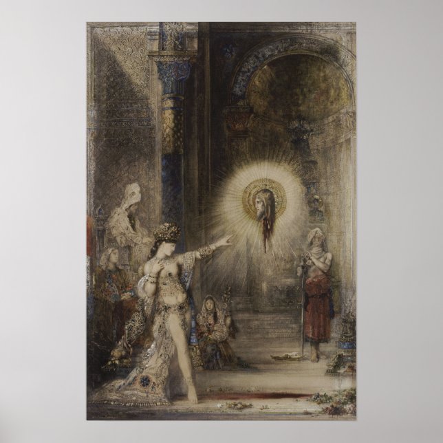 Salome and Apparition Gustave Moreau Watercolor Poster (Front)