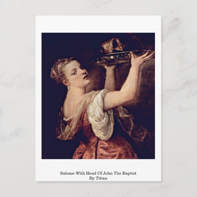 Salome With Head Of John The Baptist By Titian Postcard (Front)