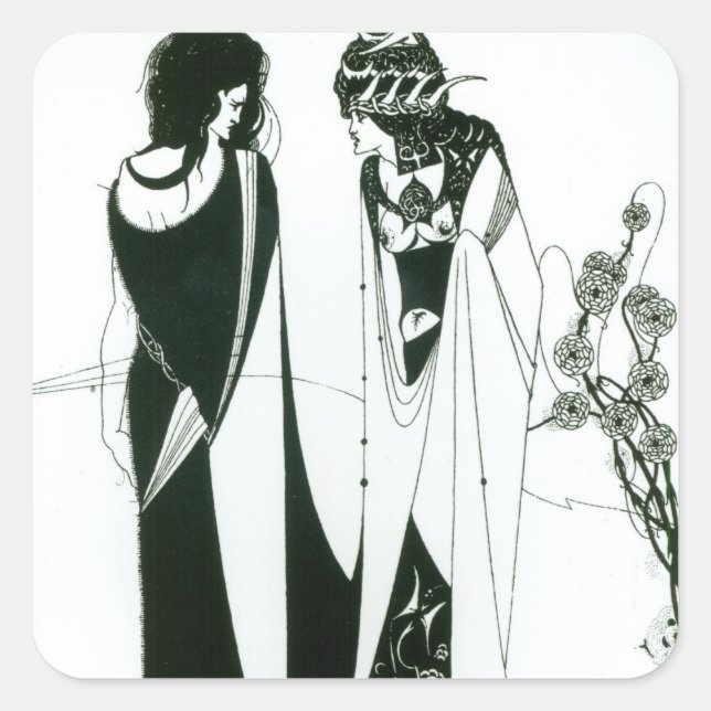 Salome with her mother, Herodias, 1894 (litho) (b/ Square Sticker (Front)