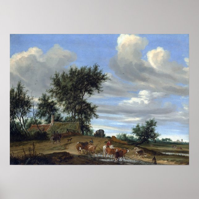 Salomon van Ruysdael A Country Road Poster (Front)