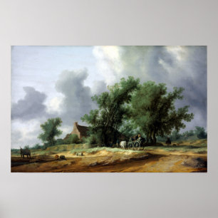 Salomon van Ruysdael Road in the Dunes with a Pass Poster