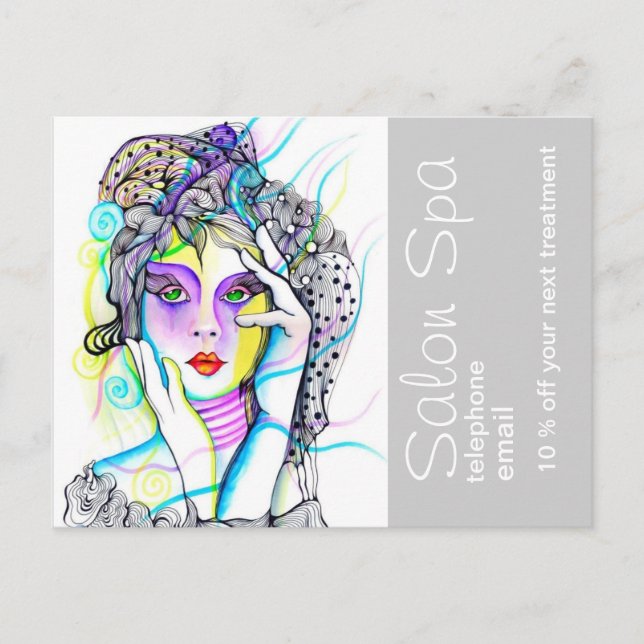 Salon and Spa Advertising Postcard (Front)