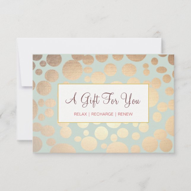 Salon and Spa Faux Gold Leaf Look Gift Certificate (Front)
