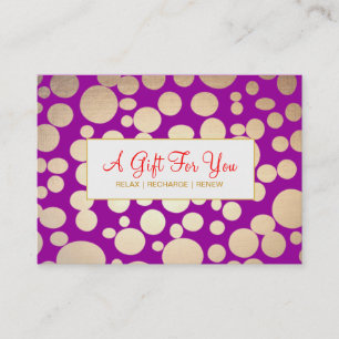 Salon and Spa Faux Gold Purple Gift Certificate