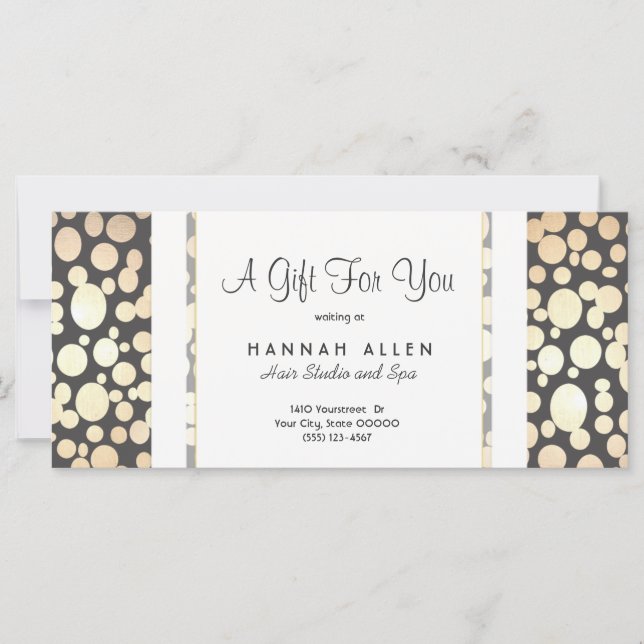 Salon and Spa Gold Circles Gift Certificate (Front)