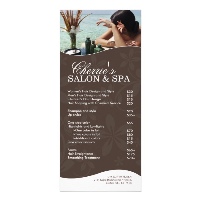 Salon and Spa Rack Card (Front)
