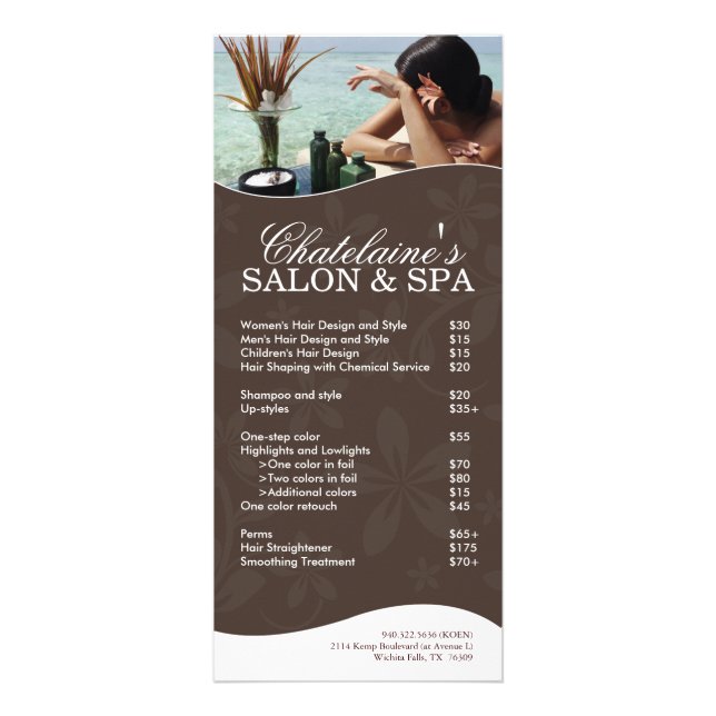 Salon and Spa Rack Card (Front)
