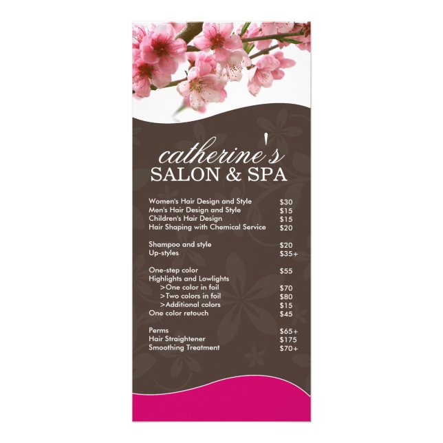 Salon and Spa Rack Card (Front)