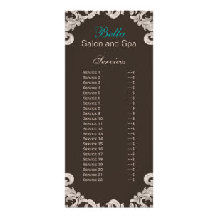 salon and spa Service Brochure Rack card