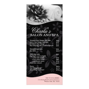 Salon and Spa Service Menu