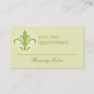Salon appointment, beauty, spa green business card