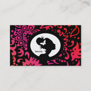 Salon Appointment Card Butterfly Woman Colourful