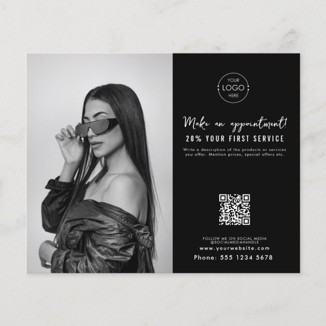 Salon Appointment Hair Makeup Nails Business Logo Flyer (Front)