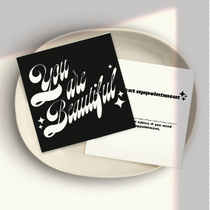 Salon Appointment Reminder,  Pink Retro Stars Card