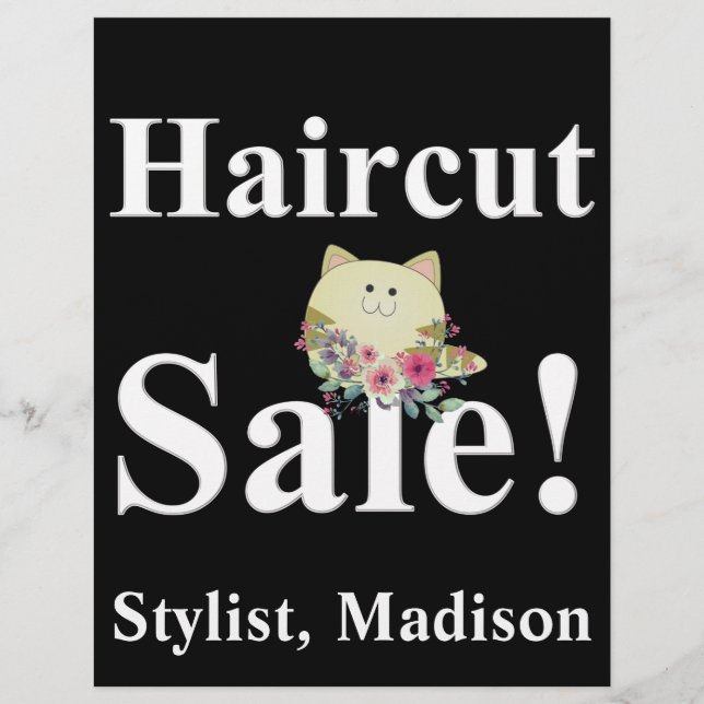 Salon Barber Haircut Sale Posters Promotional Flye Flyer (Front)