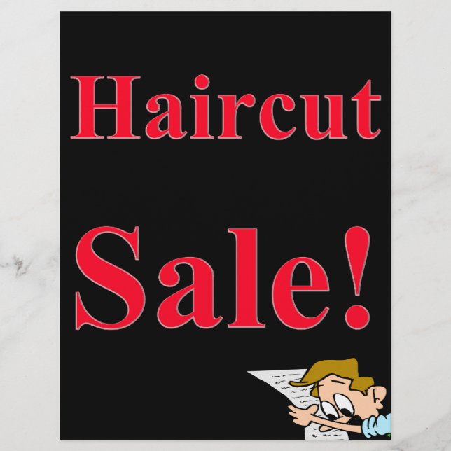Salon Barber Haircut Sale Posters Promotional Flye Flyer (Front)