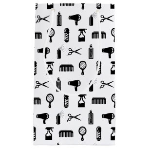 Salon & Barber Hairdresser Pattern CUSTOM COLOR Small Gift Bag