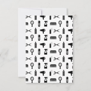Salon & Barber Hairdresser Pattern CUSTOM COLOR Thank You Card