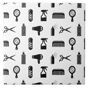 Salon & Barber Hairdresser Pattern CUSTOM COLOR Tile