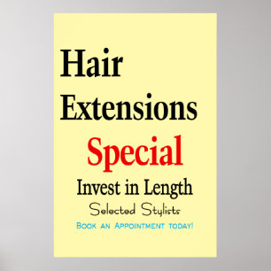 Salon Barbershop Poster Hair Extensions Length
