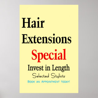 Salon Barbershop Poster Hair Extensions Length