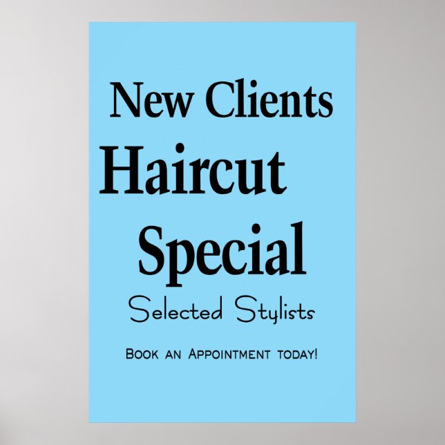 Salon Barbershop Poster Haircuts New Client  (Front)