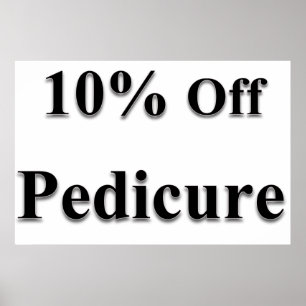 Salon Barbershop Posters 10% Off Pedicure Black